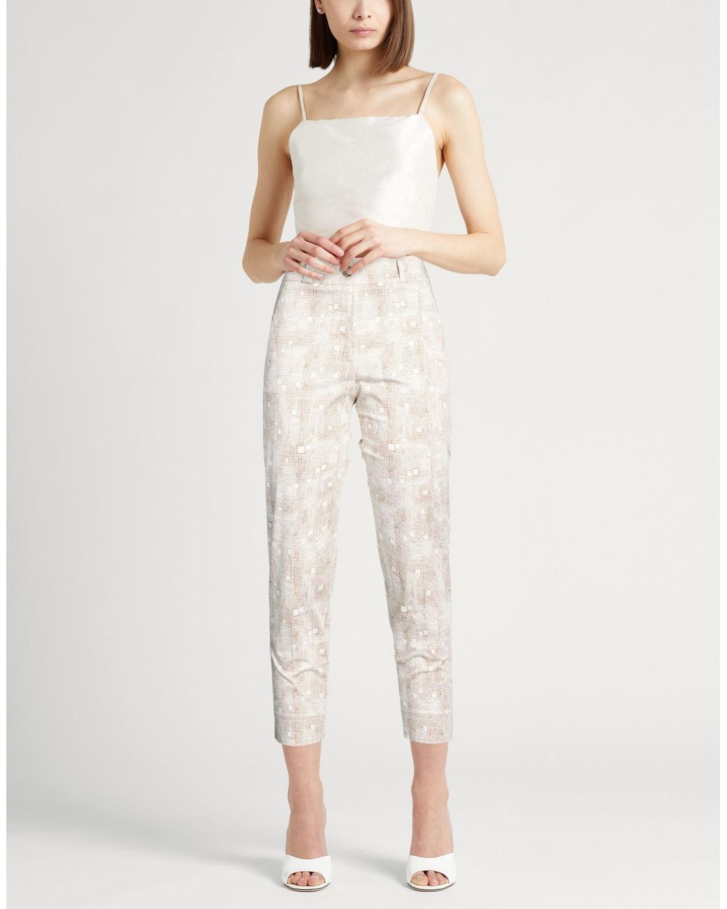 Peserico White Easy Pants Cotton, Elastane