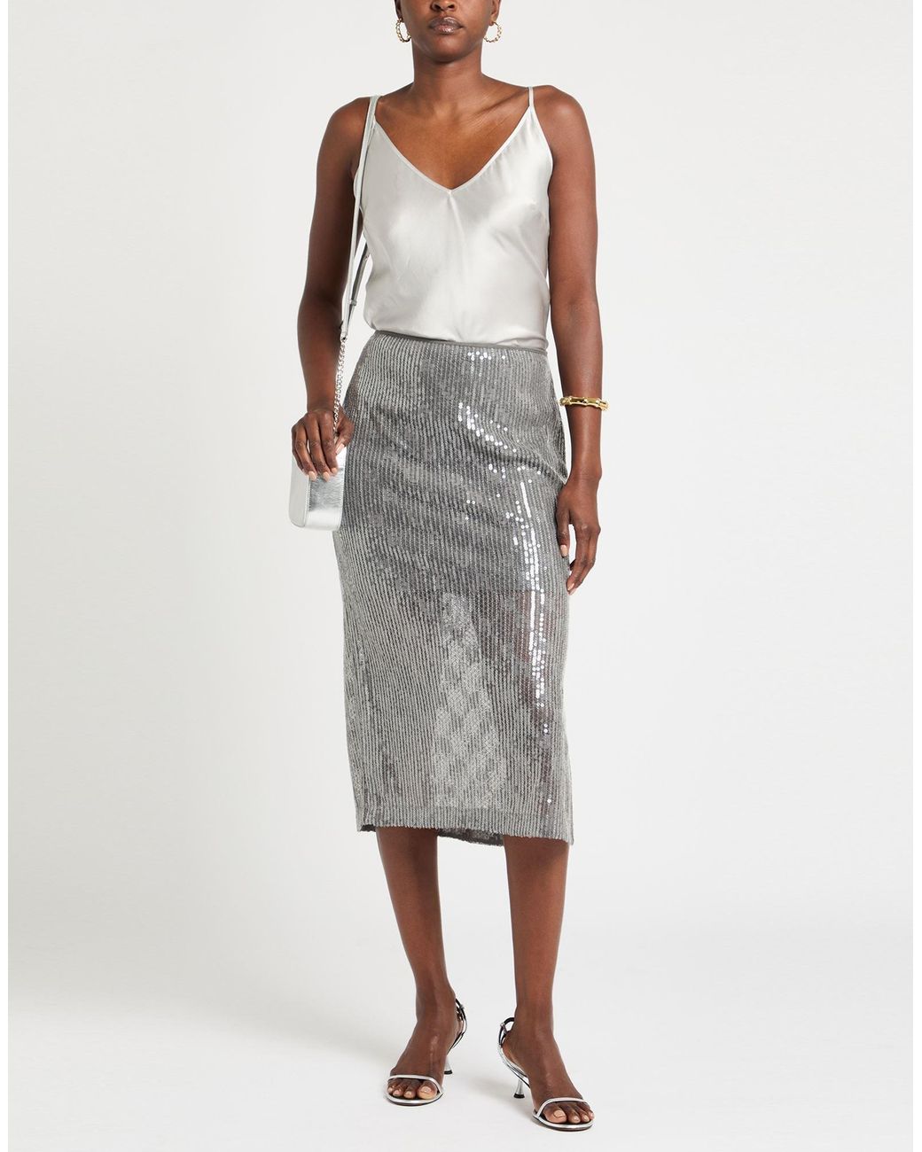 Liu Jo Gray Midi Skirt