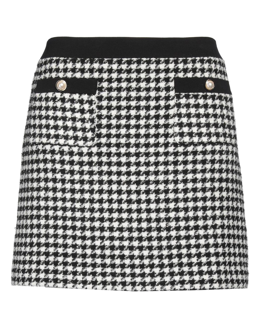 Clips More Black Mini Skirt Polyester, Acrylic, Wool, Cotton, Elastane