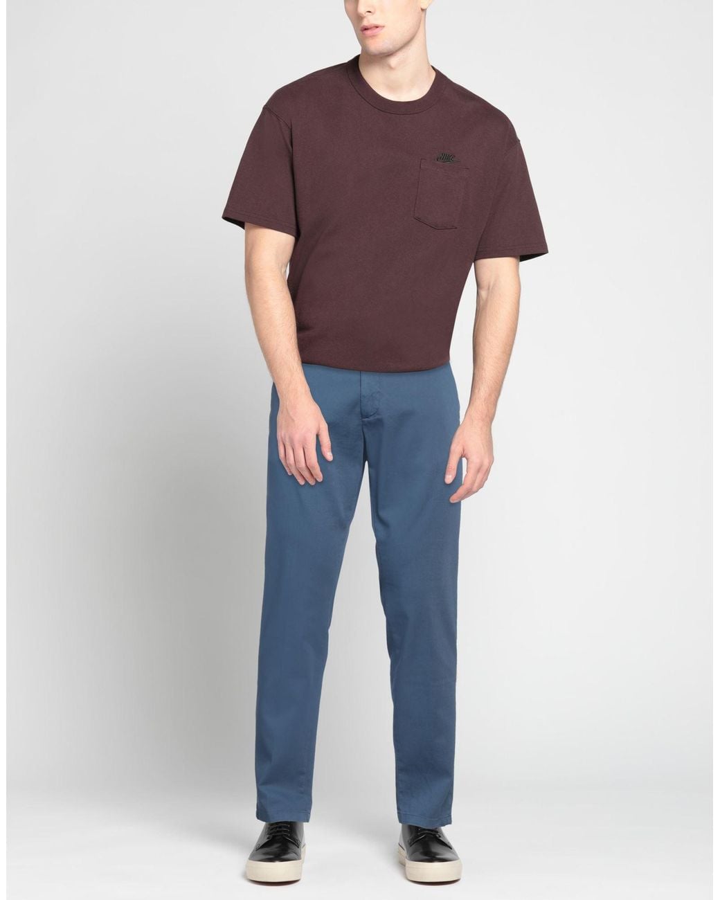 Yan Simmon Blue Pants Cotton, Elastane for men