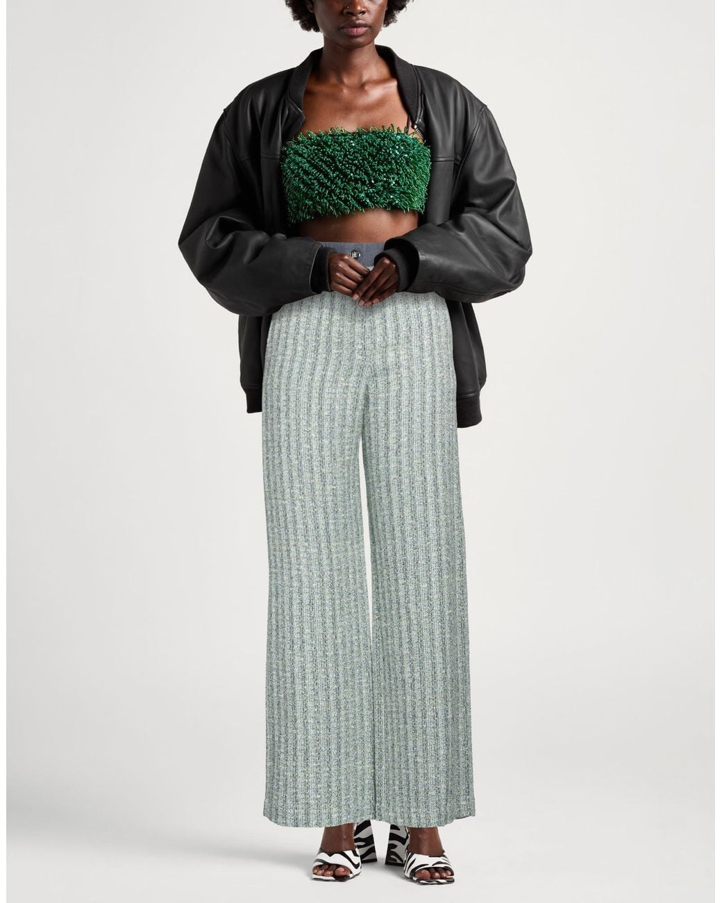 Maje Blue Pants Cotton, Viscose, Synthetic Fibers, Metallic Fiber