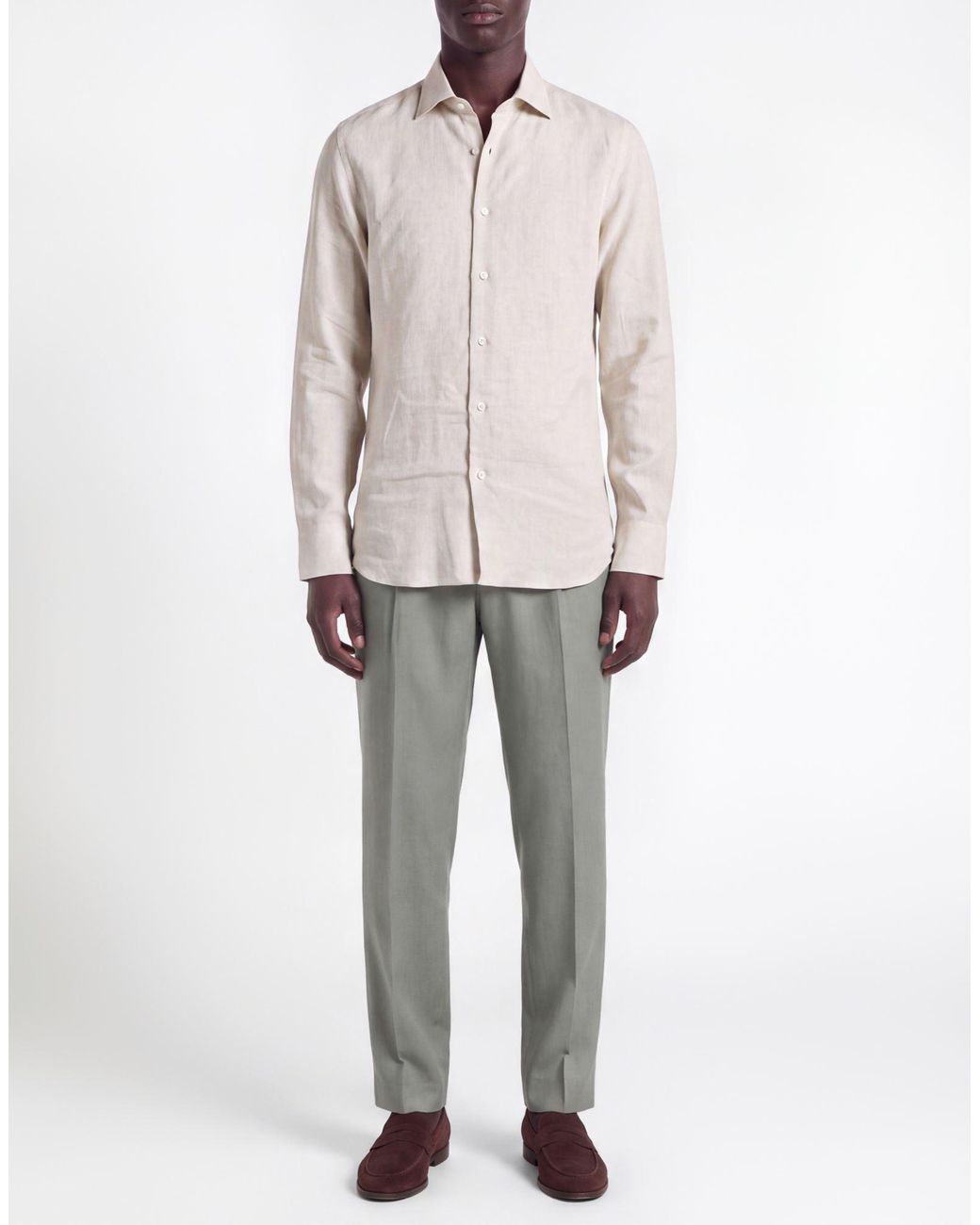 Caruso White Shirt Cotton for men