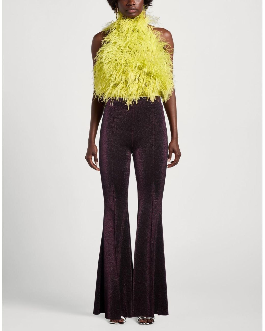 La Petite Robe Di Chiara Boni Purple Brick Pants Polyamide, Viscose, Elastane, Polyester