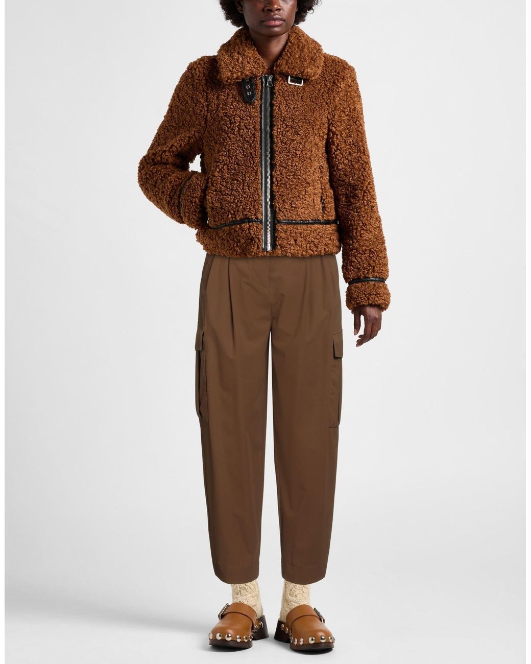 Rrd Brown Pants Polyamide, Elastane