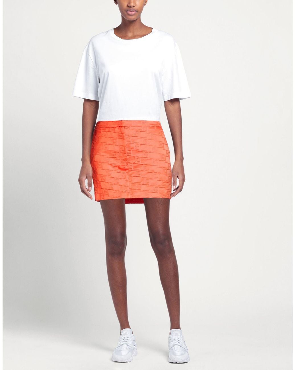 Elisabetta Franchi Orange Mini Skirt Cotton, Viscose