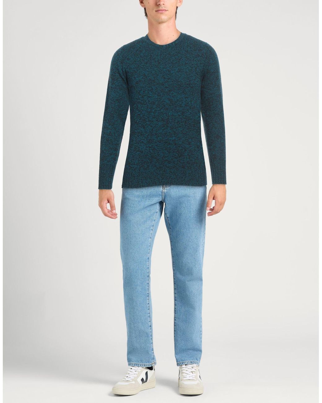 Drumohr Blue Sweater Lambswool for men