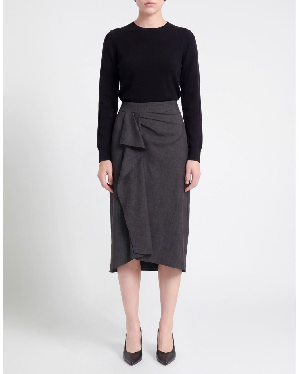 Isabel Marant Black Midi Skirt Virgin Wool