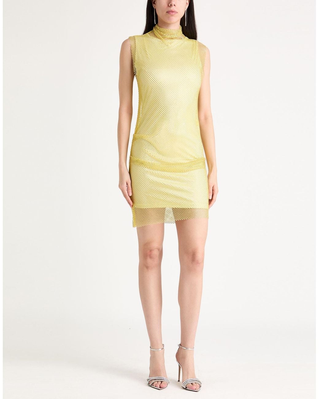 Sportmax Yellow Mini Dress Polyester, Elastane