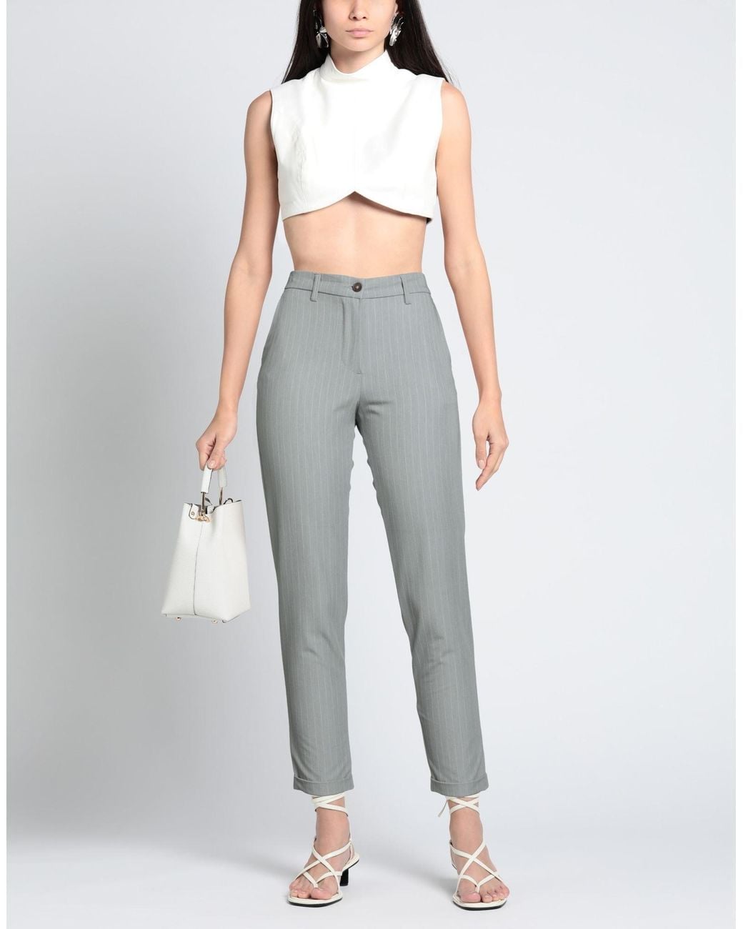 Squad² Gray Pants Polyester, Rayon, Elastane