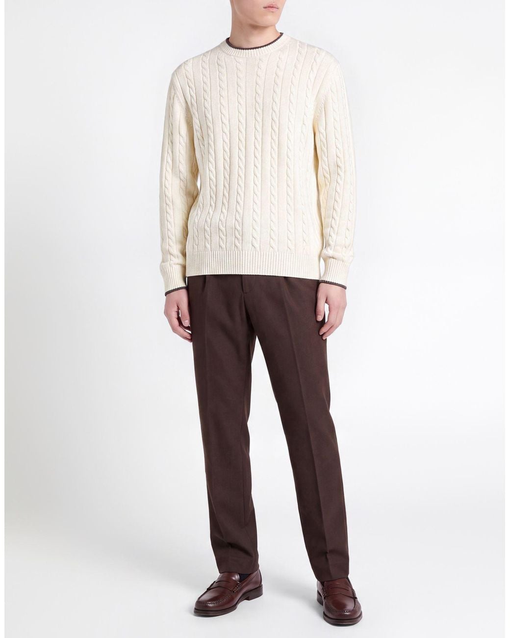 Paul & Shark White Ivory Sweater Virgin Wool, Cashmere for men