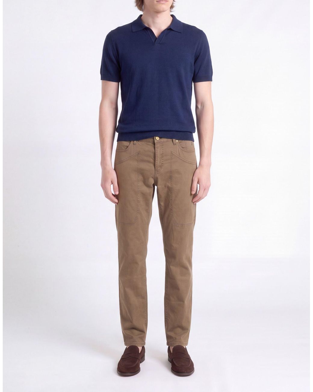 Jeckerson Natural Dark Pants Cotton, Elastane for men