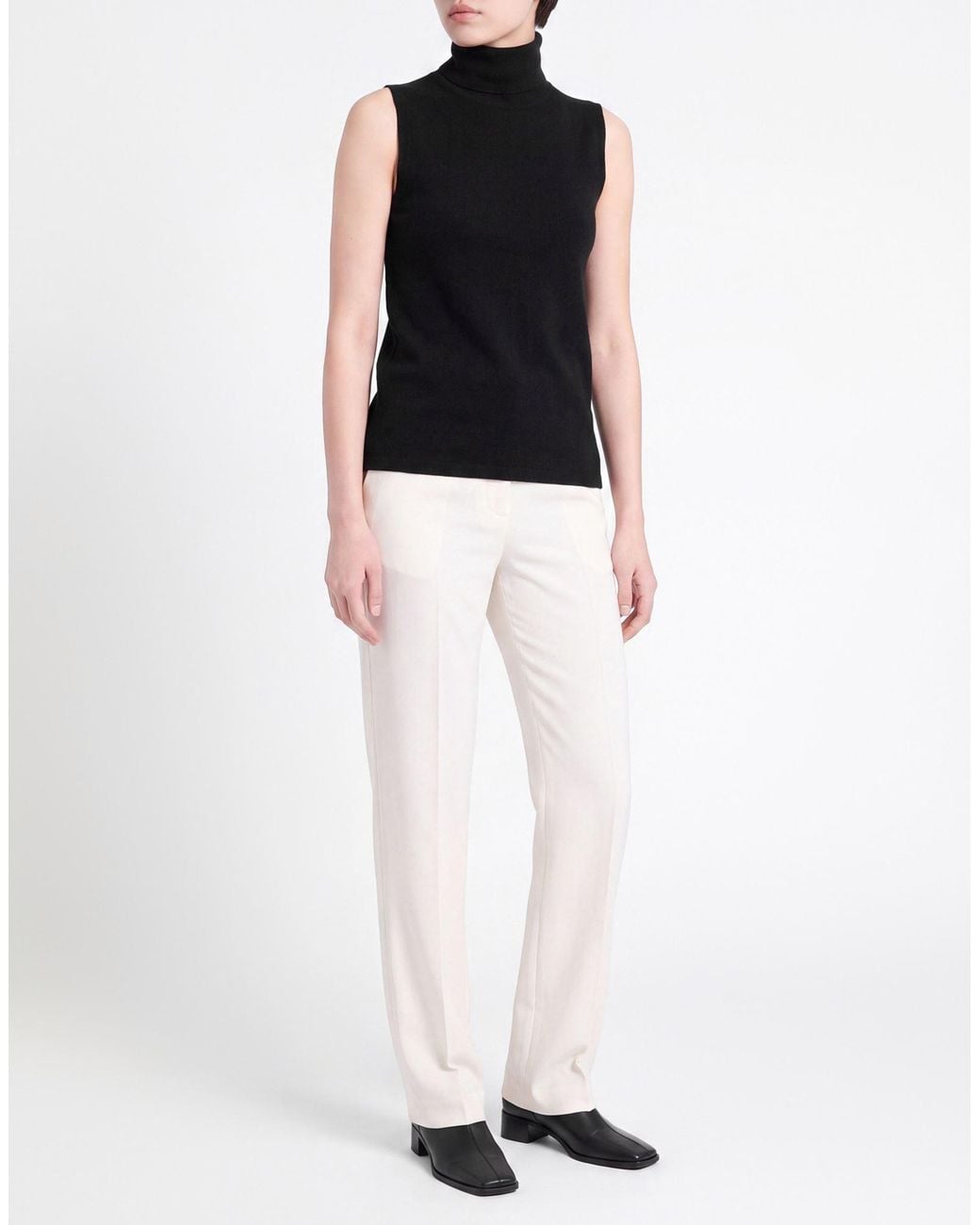 AROVESCIO Black Turtleneck Merino Wool, Cashmere