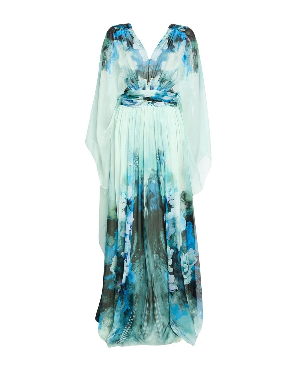 Alberta Ferretti Blue Light Maxi Dress Silk