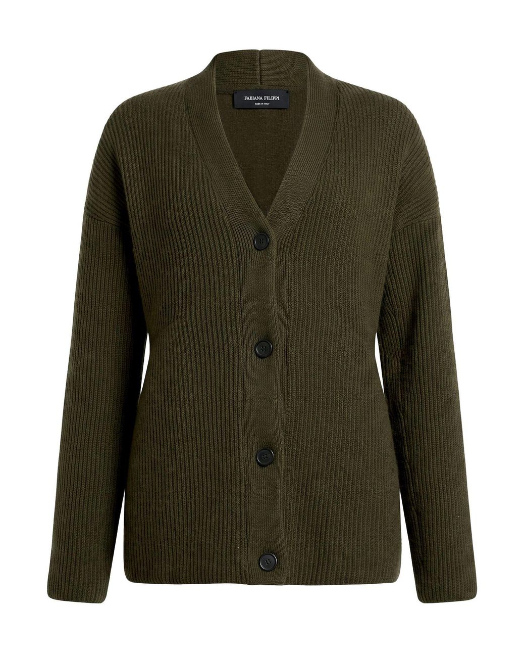 Fabiana Filippi Green Military Cardigan Cashmere