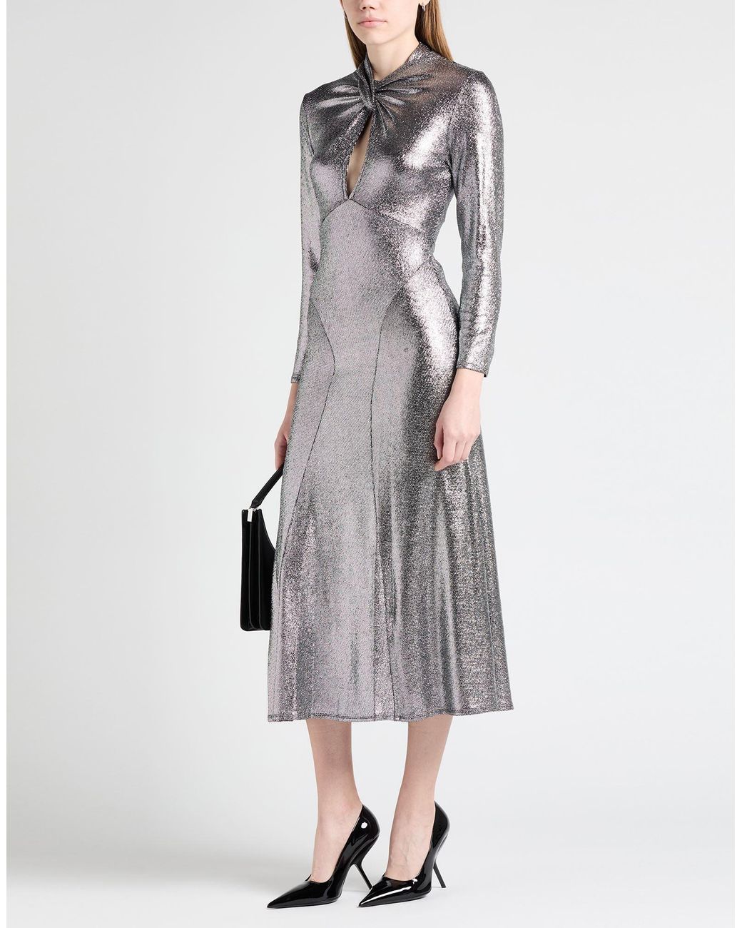 sandro grey dress Maxi in Gray color:dusty-blue