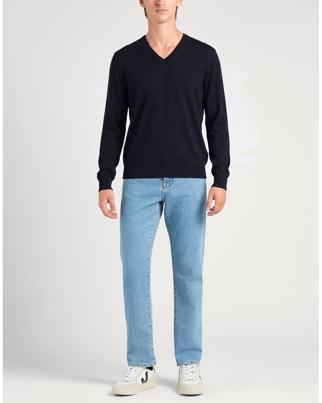 Gran Sasso Blue Midnight Sweater Virgin Wool for men
