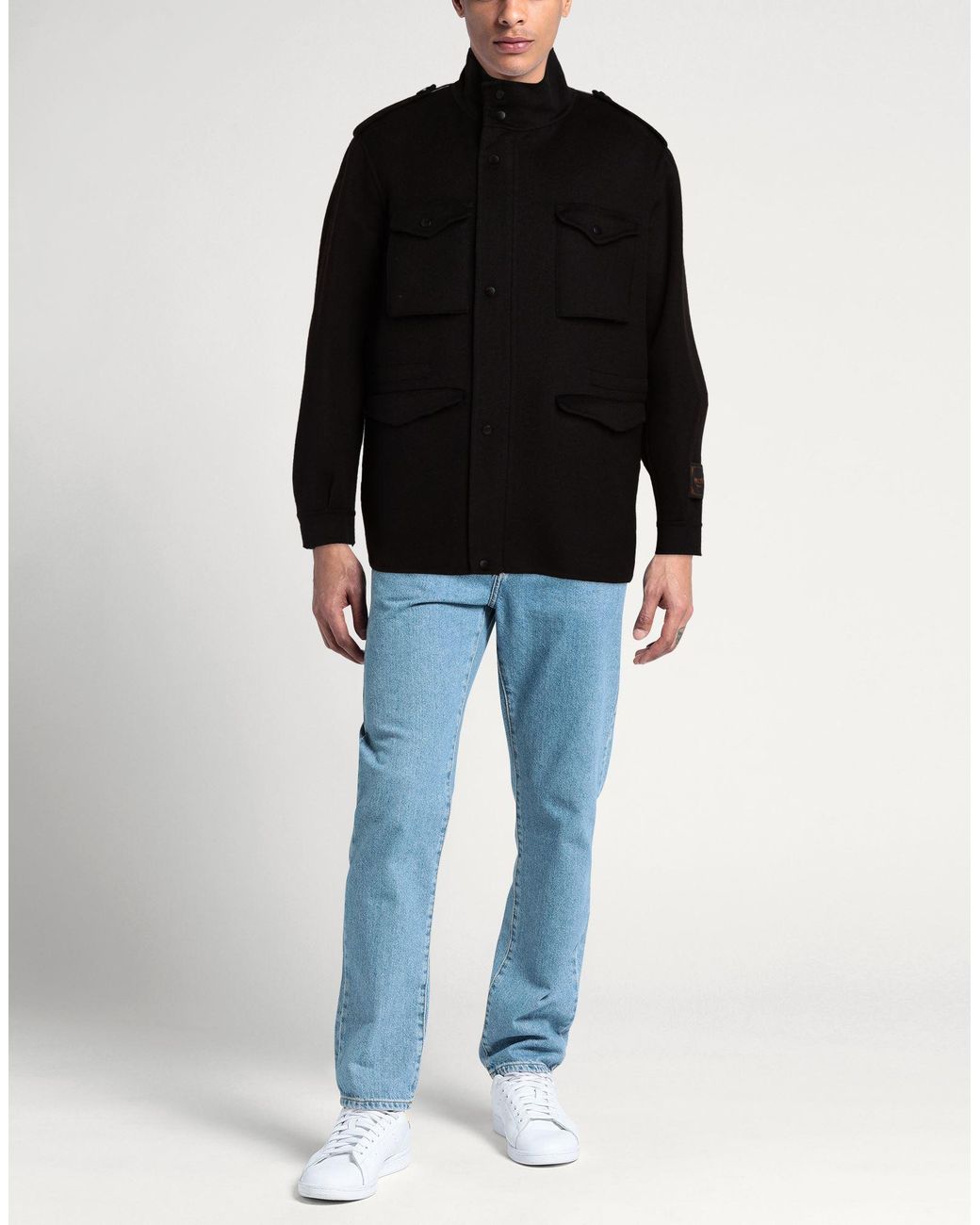 Paltò Black Fabbrica Coat Wool, Nylon for men