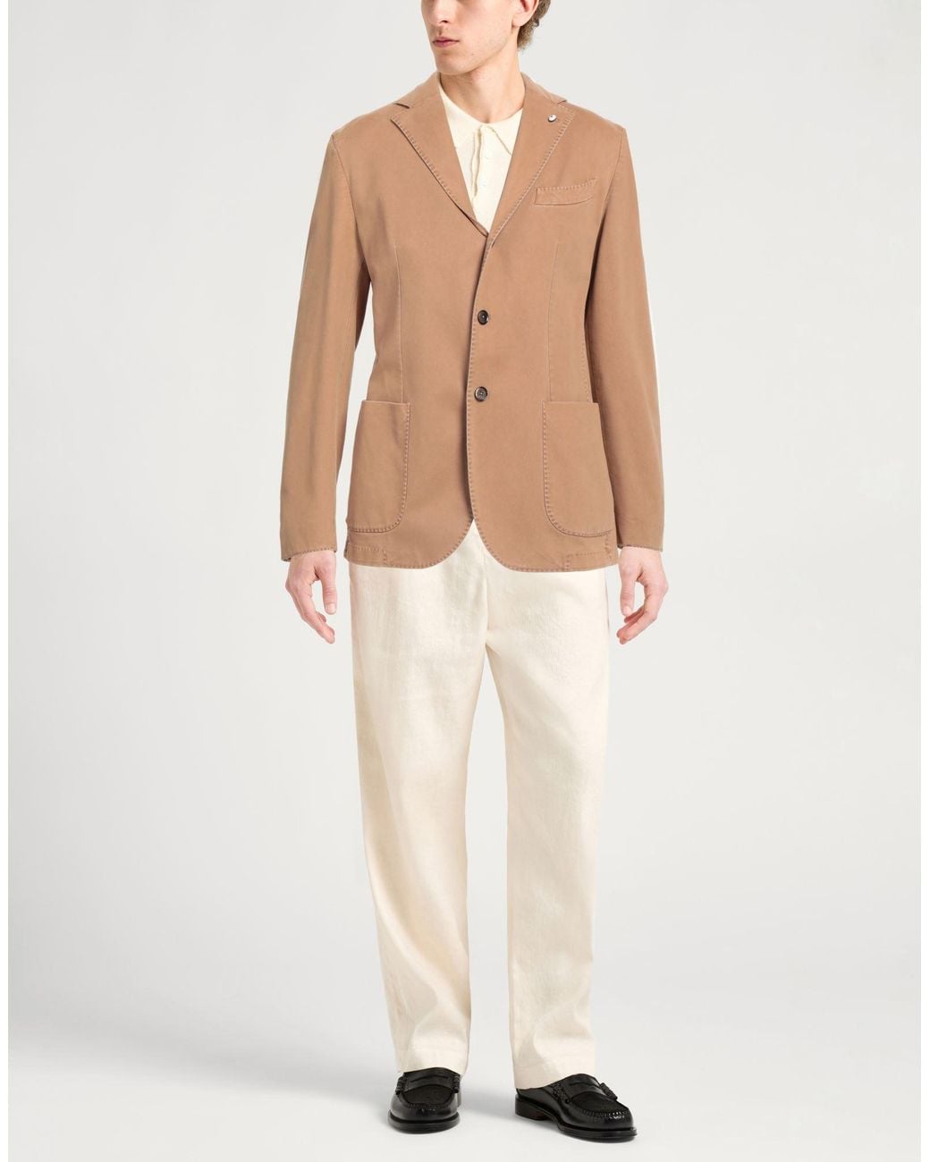L.b.m. 1911 Natural Camel Blazer Modal, Cotton, Elastane for men