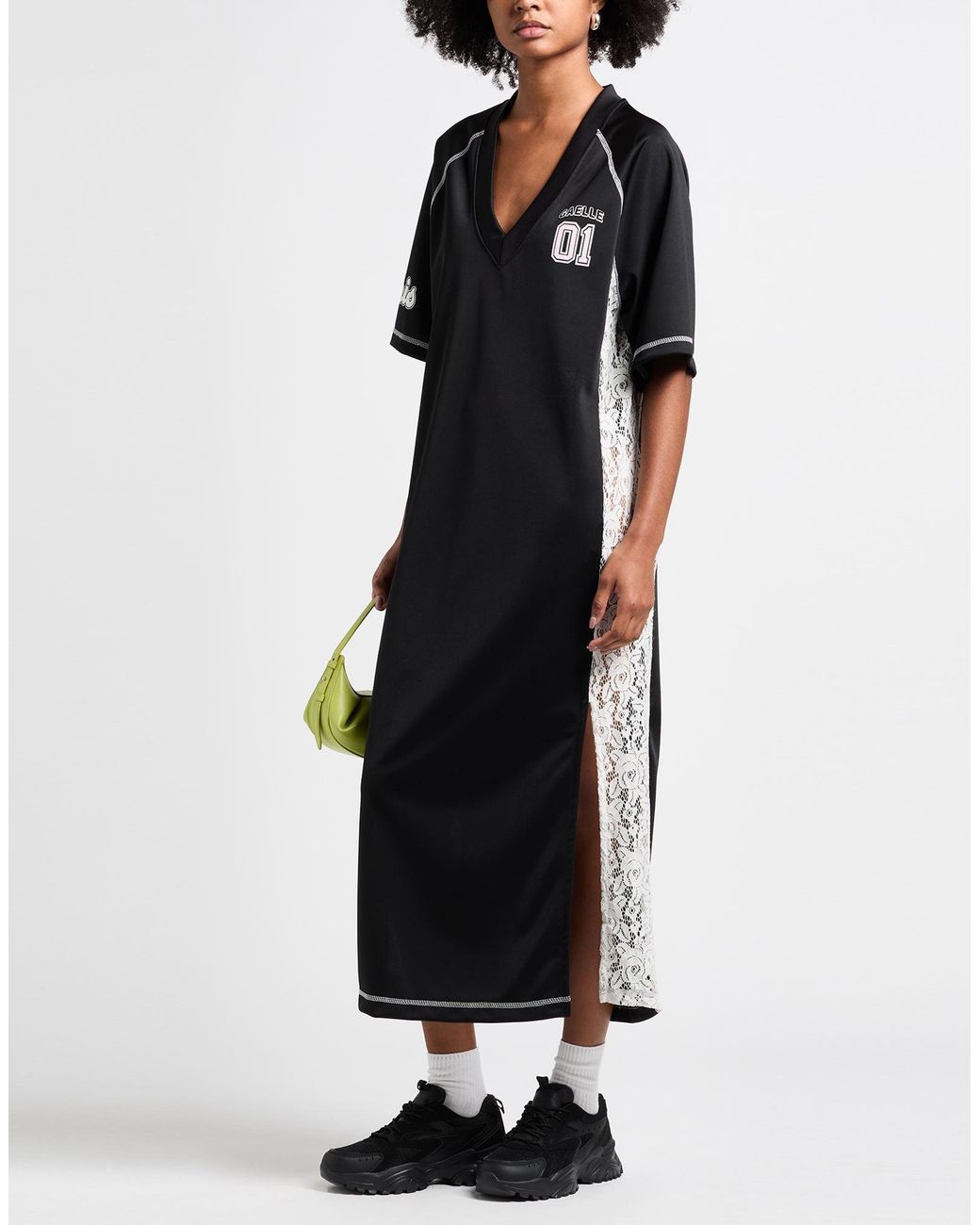 Gaelle Paris Black Maxi Dress Polyester, Polyamide, Elastane