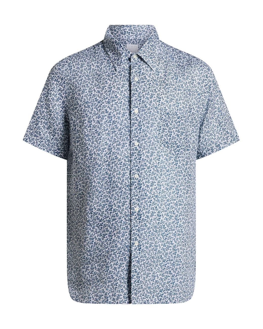 120% Lino Blue Shirts for men