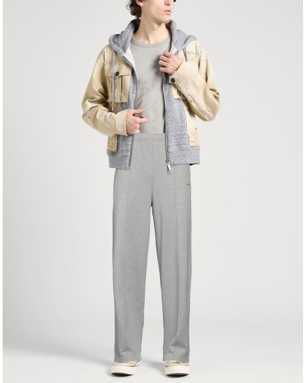 Ambush Gray Organic Cotton Fleece Track Pants for men