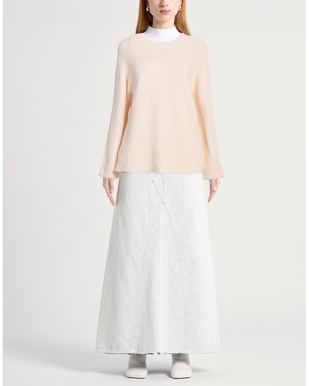 Alpha Studio Natural Ivory Sweater Wool, Viscose, Polyamide, Cashmere