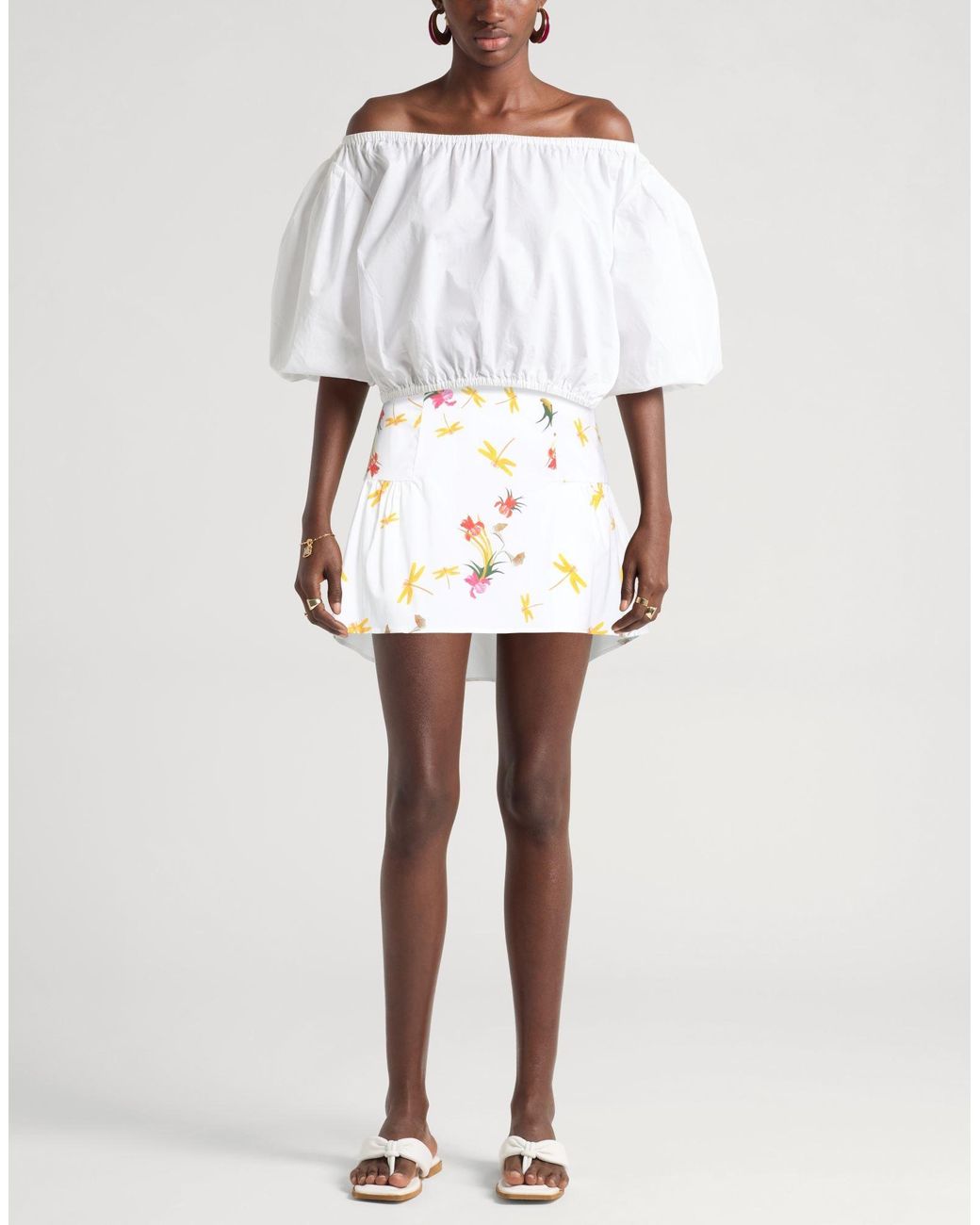 Vivetta White Mini Skirt Cotton, Elastane