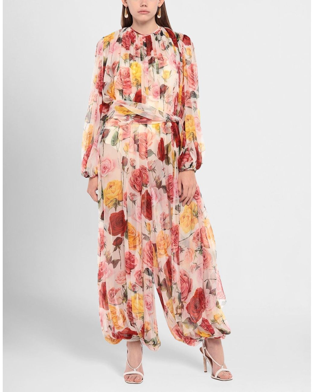 Dolce & Gabbana White Jumpsuit Silk