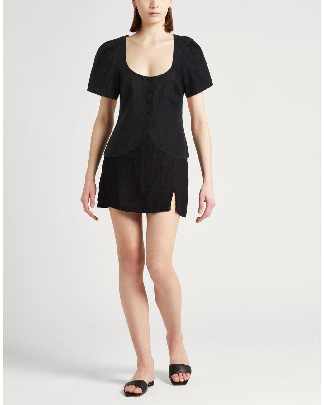Faithfull The Brand Black Shirt Linen
