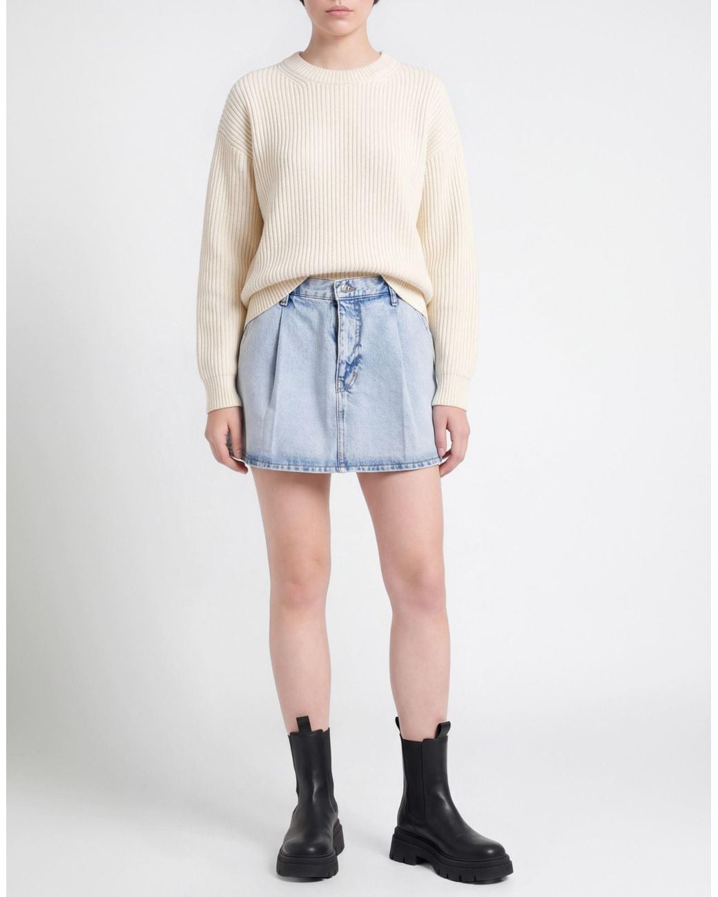 FRAME Blue Denim Skirt Recycled Cotton