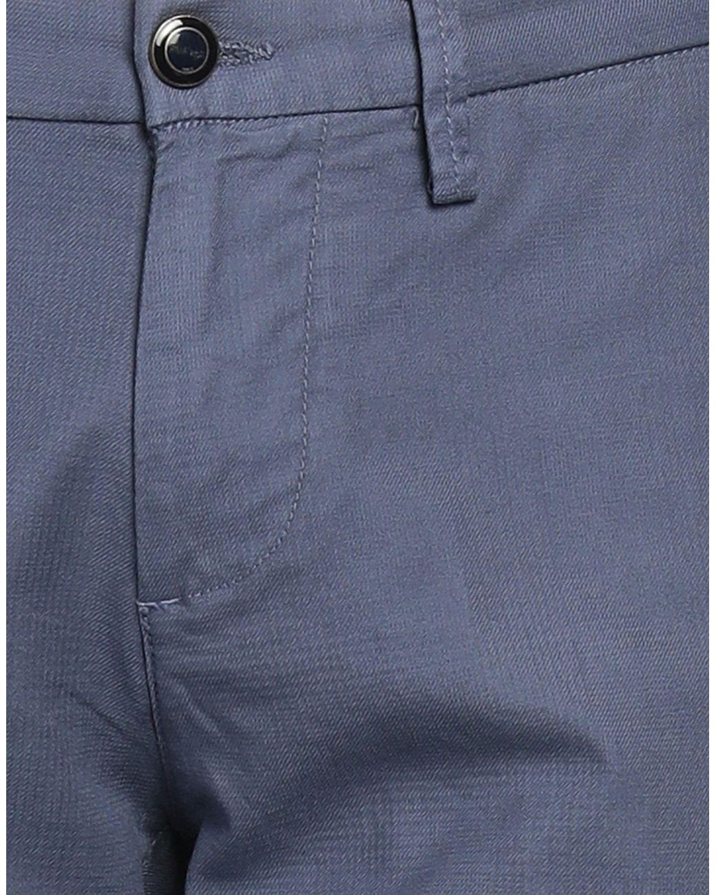 RE_HASH Blue Pants Cotton, Elastane for men