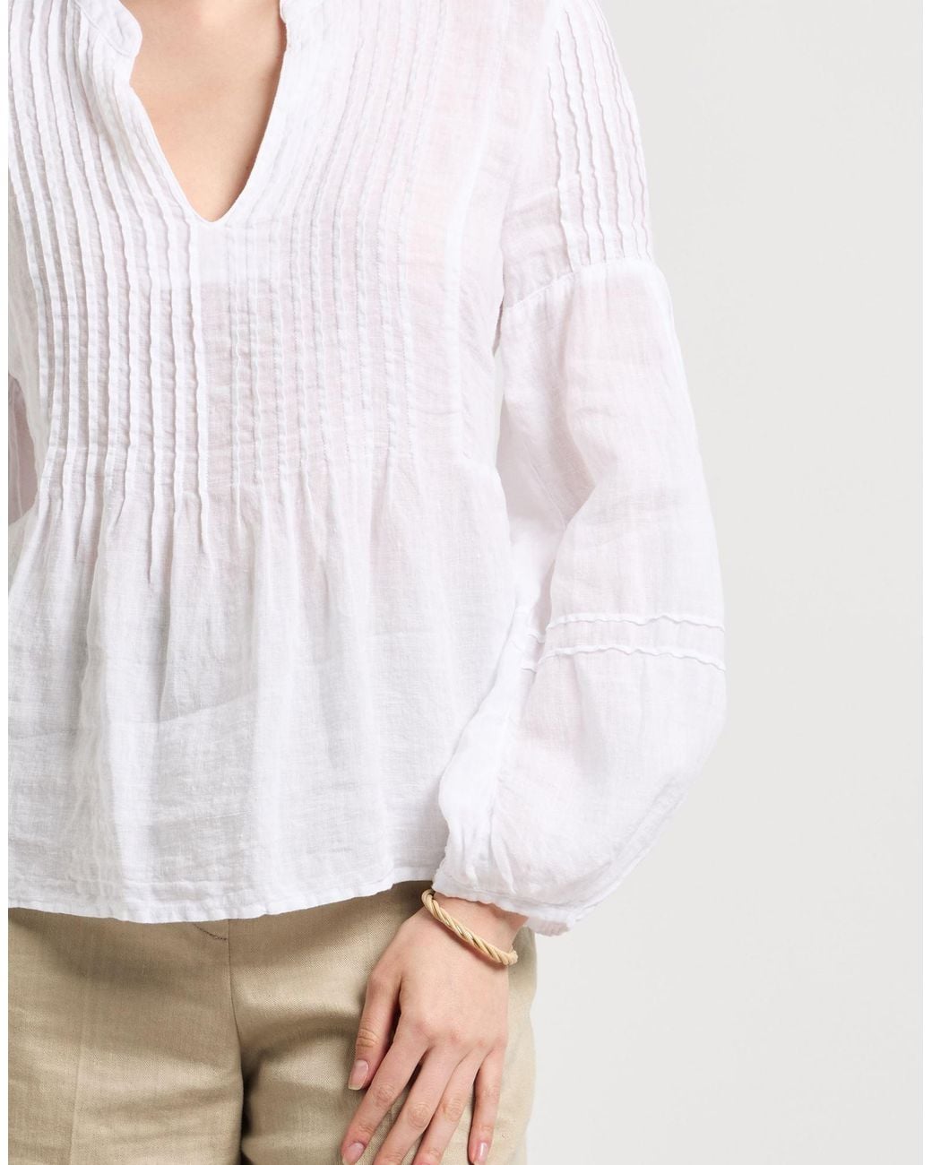 120% Lino White Top