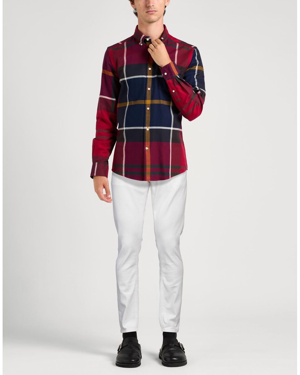 Dondup White Pants Cotton, Elastomultiester, Elastane for men