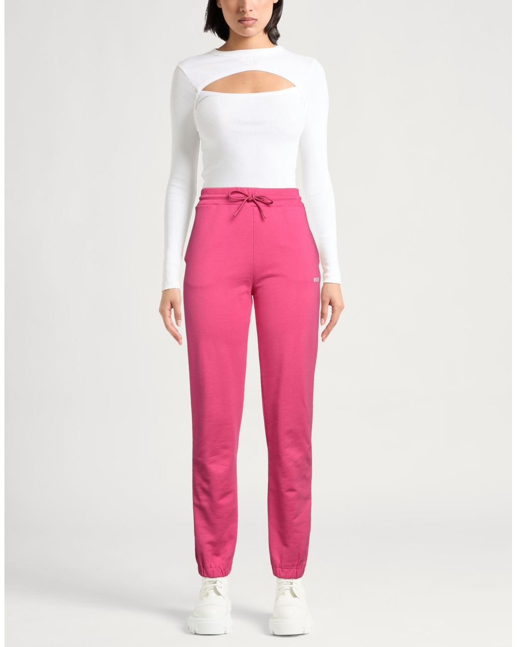 MSGM Pink Fuchsia Pants Cotton