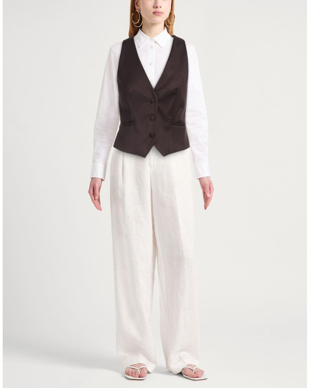 Jijil Black Dark Tailored Vest Polyester, Viscose, Elastane