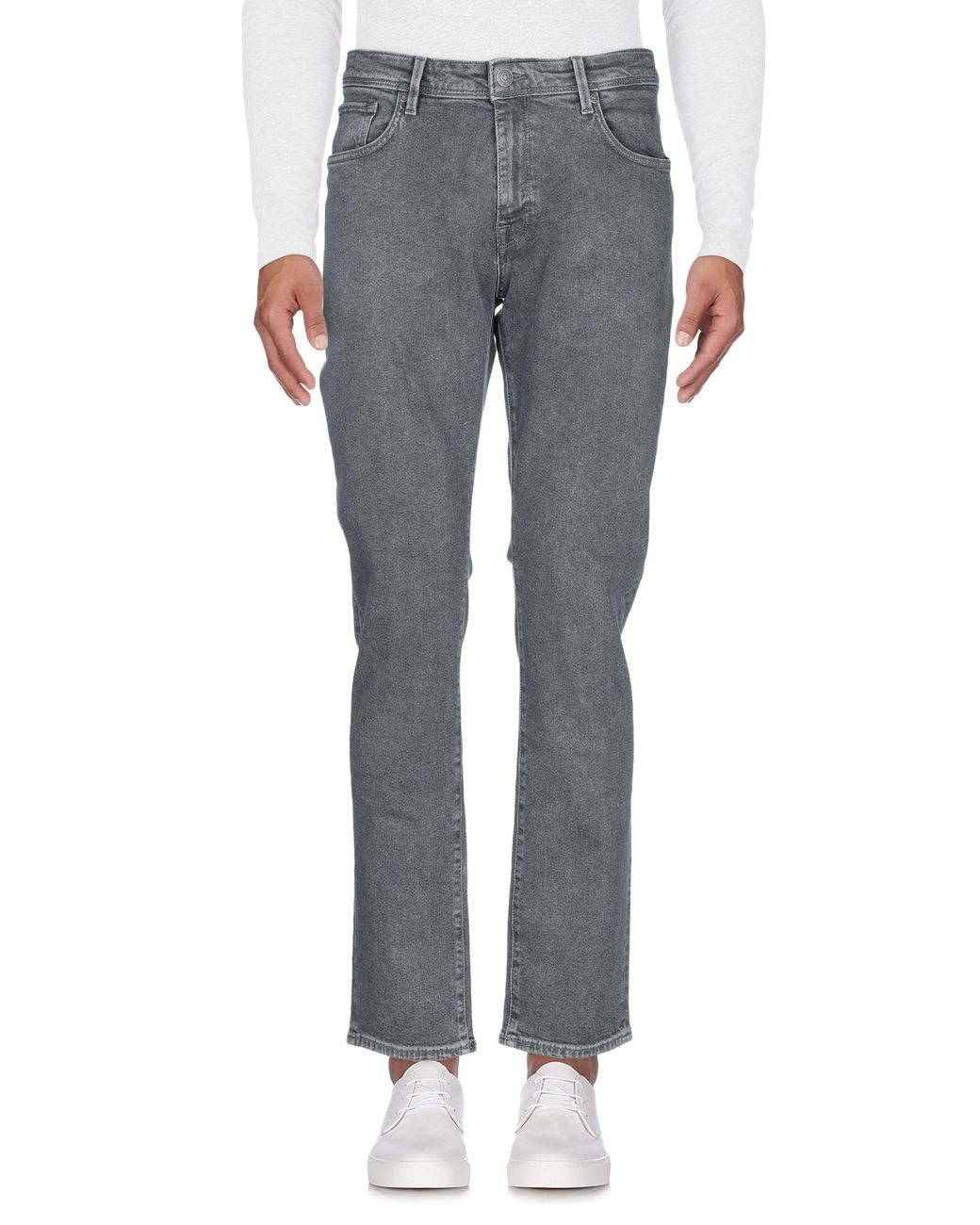 SELECTED Gray Charcoal Jeans Cotton, Elastane for men