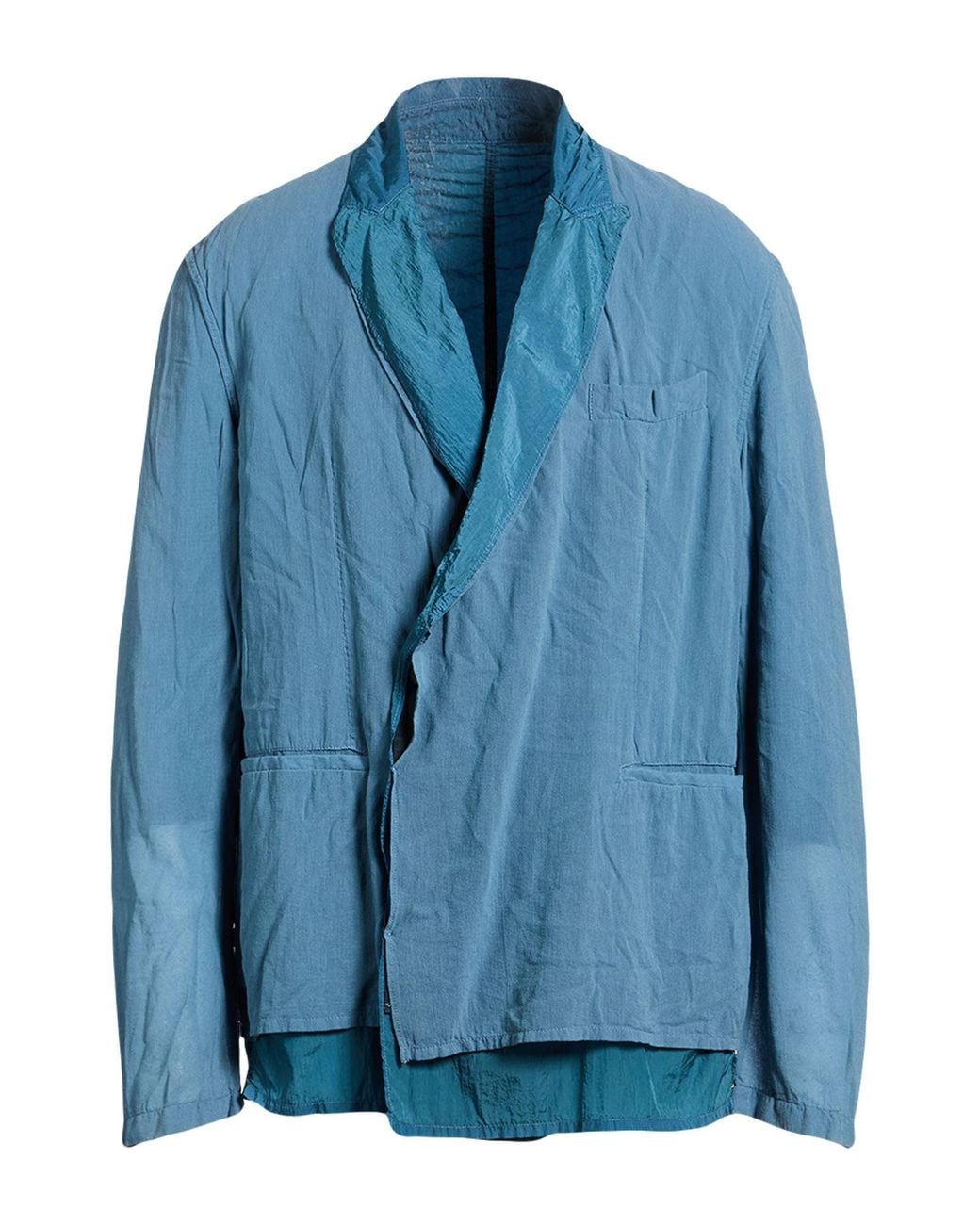 Lanvin Blue Blazer Cotton, Cupro for men