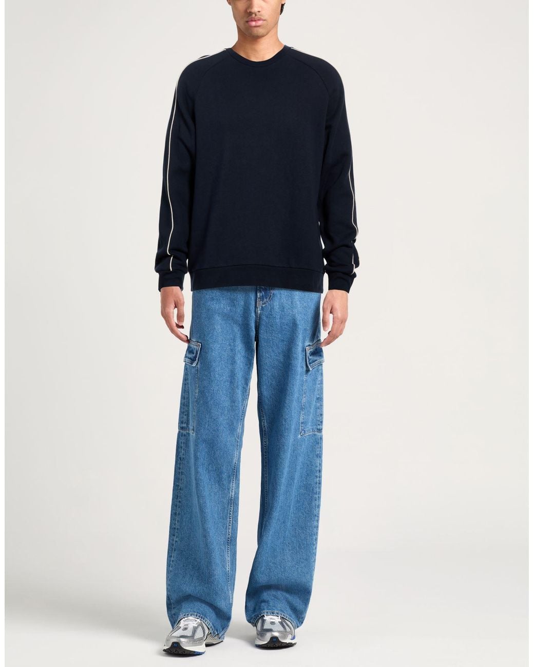 EA7 Blue Midnight Sweatshirt Cotton for men
