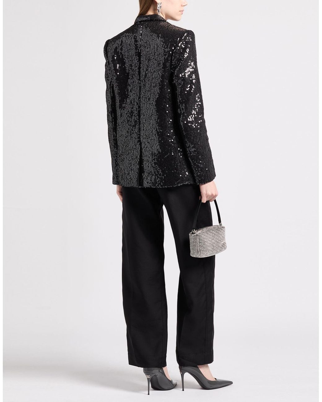 MSGM Black Blazer Cotton, Polyamide, Polyester