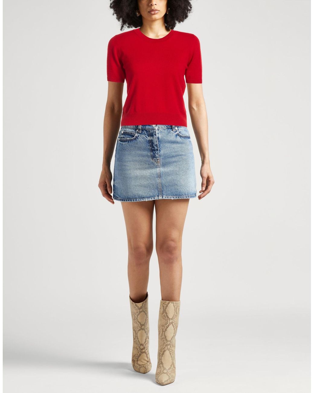 Alpha Studio Red Sweater Geelong Wool