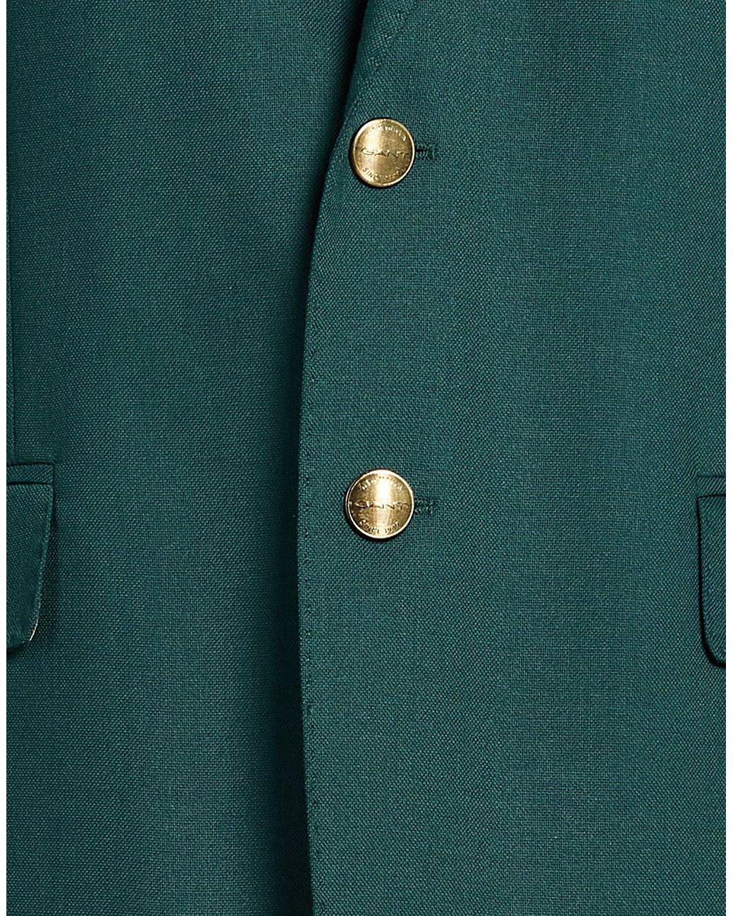 Gant Green Blazer Wool, Polyester, Elastane for men