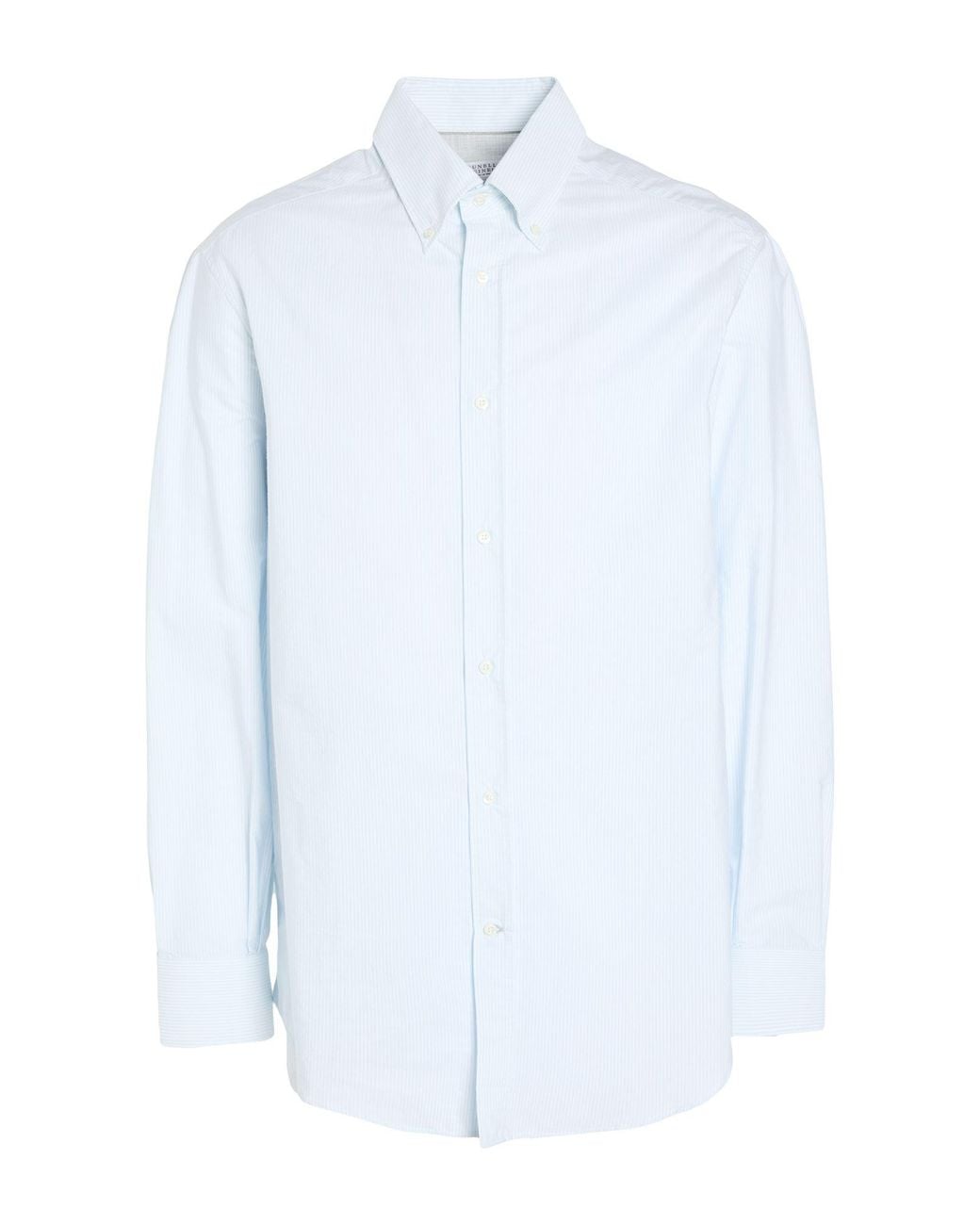 Brunello Cucinelli Blue Shirt Cotton for men