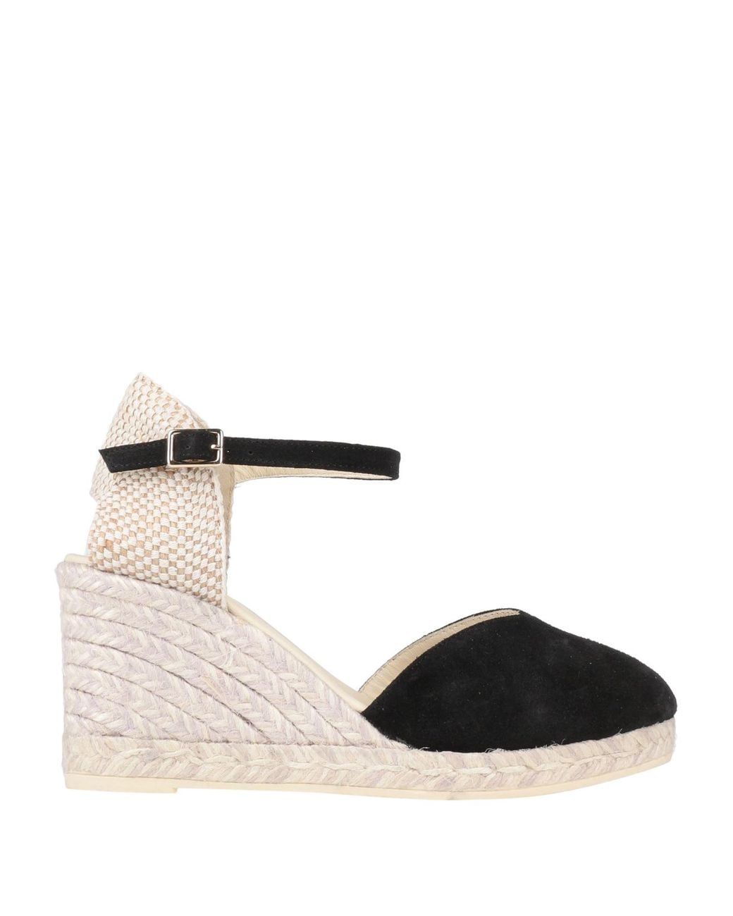 Espadrilles Black Leather, Textile Fibers