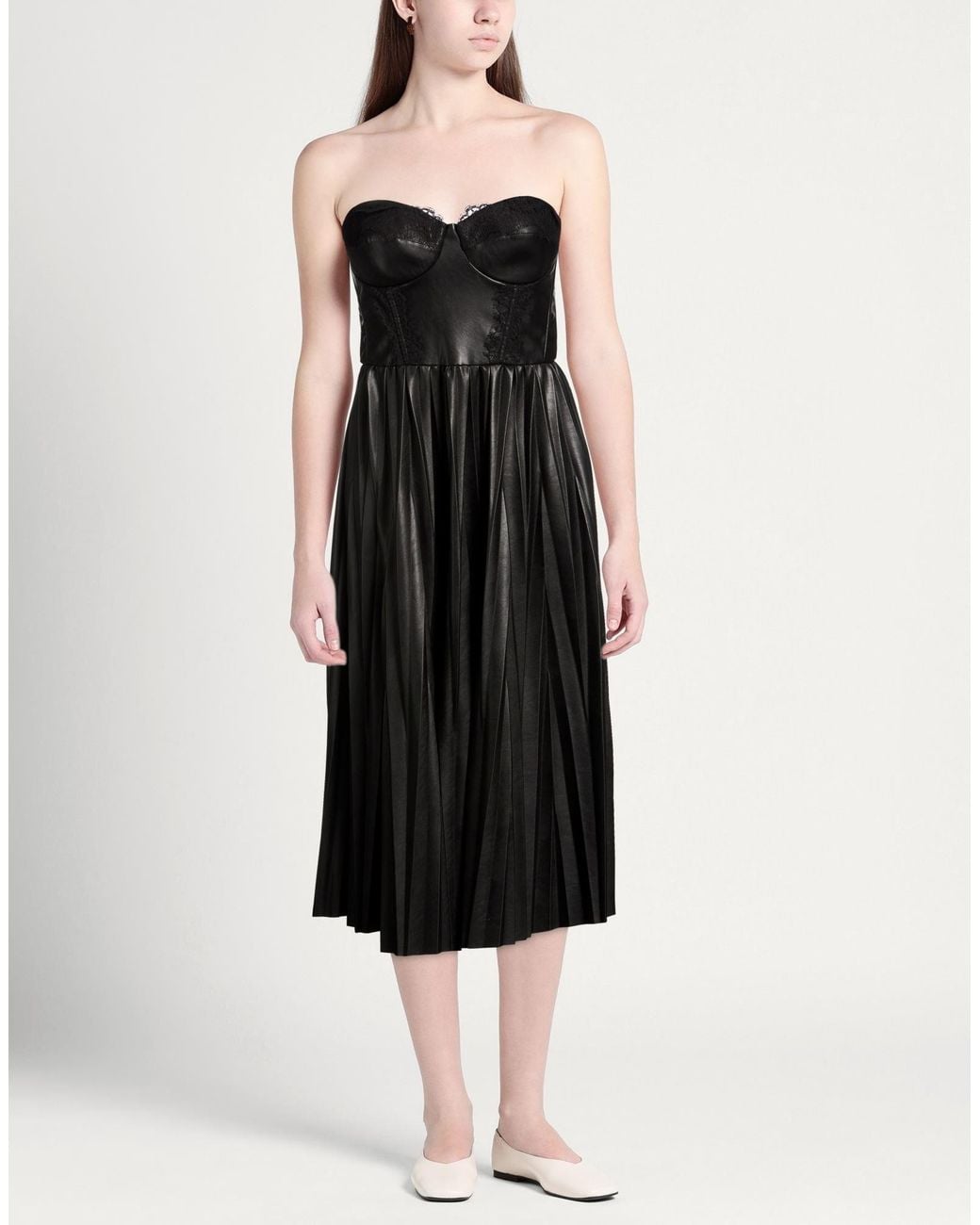 Elisabetta Franchi Black Midi Dress Polyester