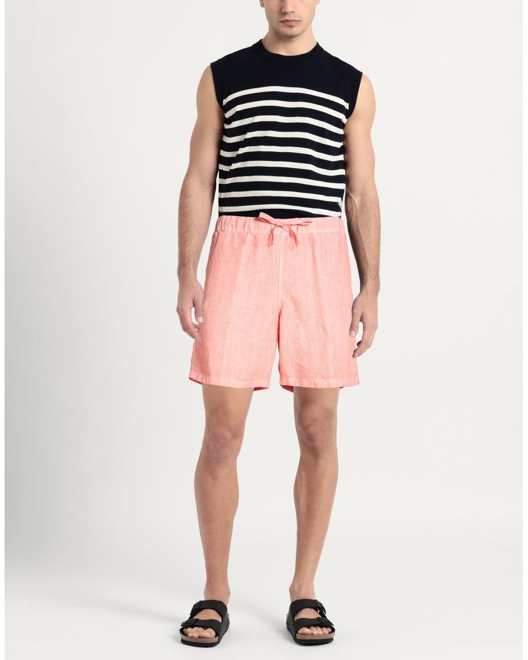 120% Lino Pink Shorts & Bermuda Shorts for men