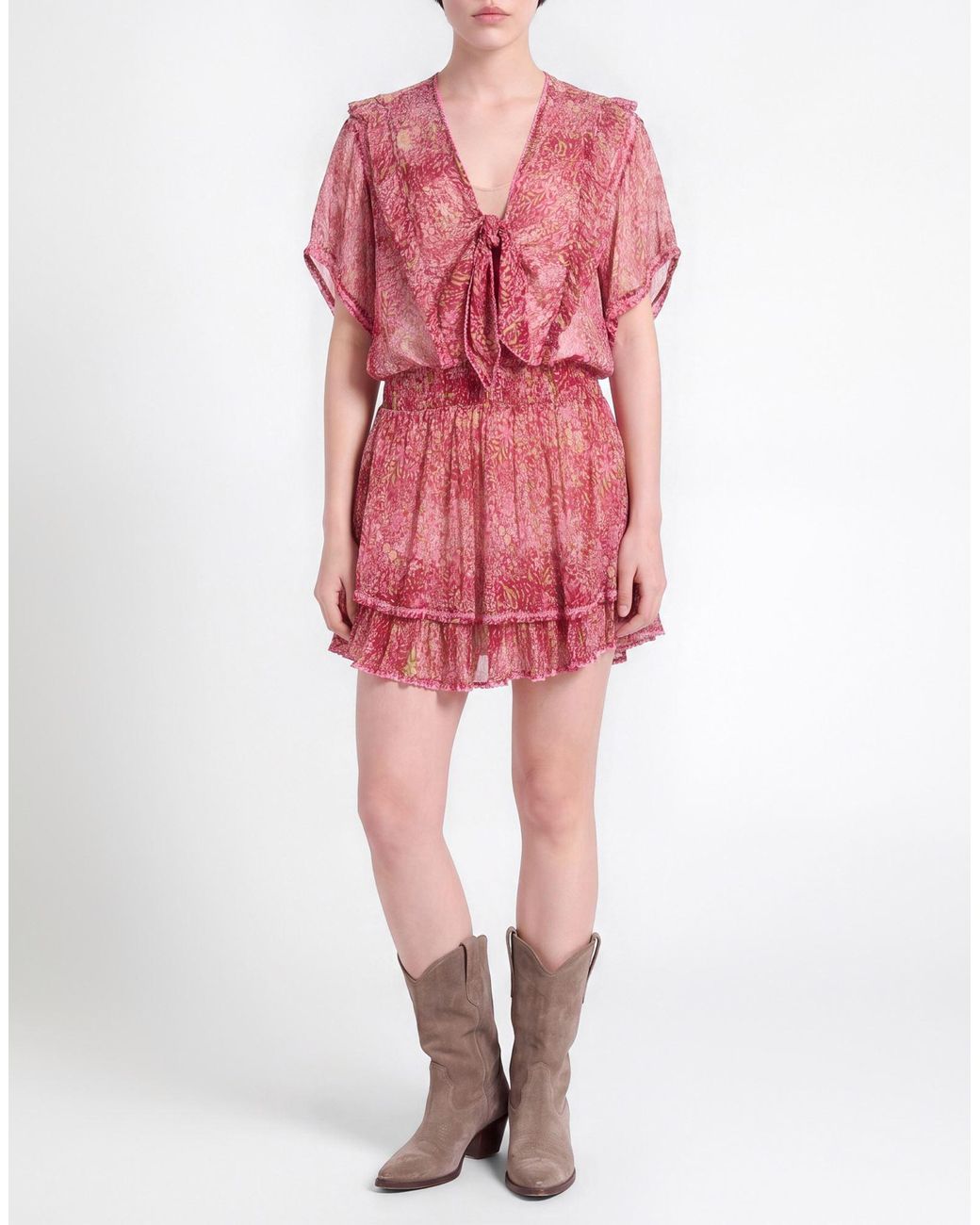 Poupette Red Mini Dress Silk
