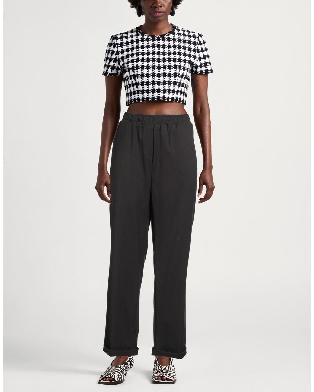 Alpha Studio Black Pants Polyester, Viscose, Elastane