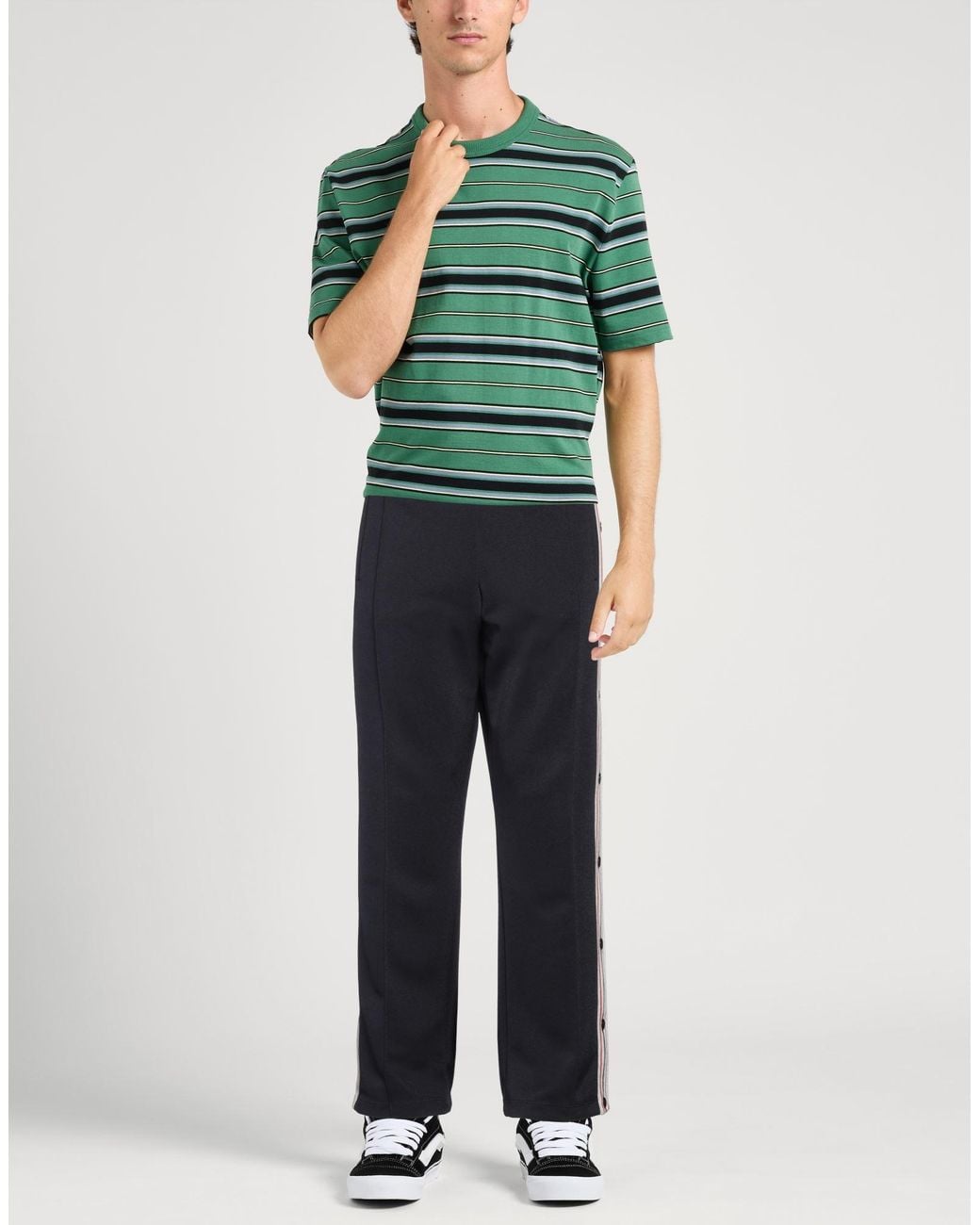 Golden Goose Deluxe Brand Blue Pants With Side Stripes for men