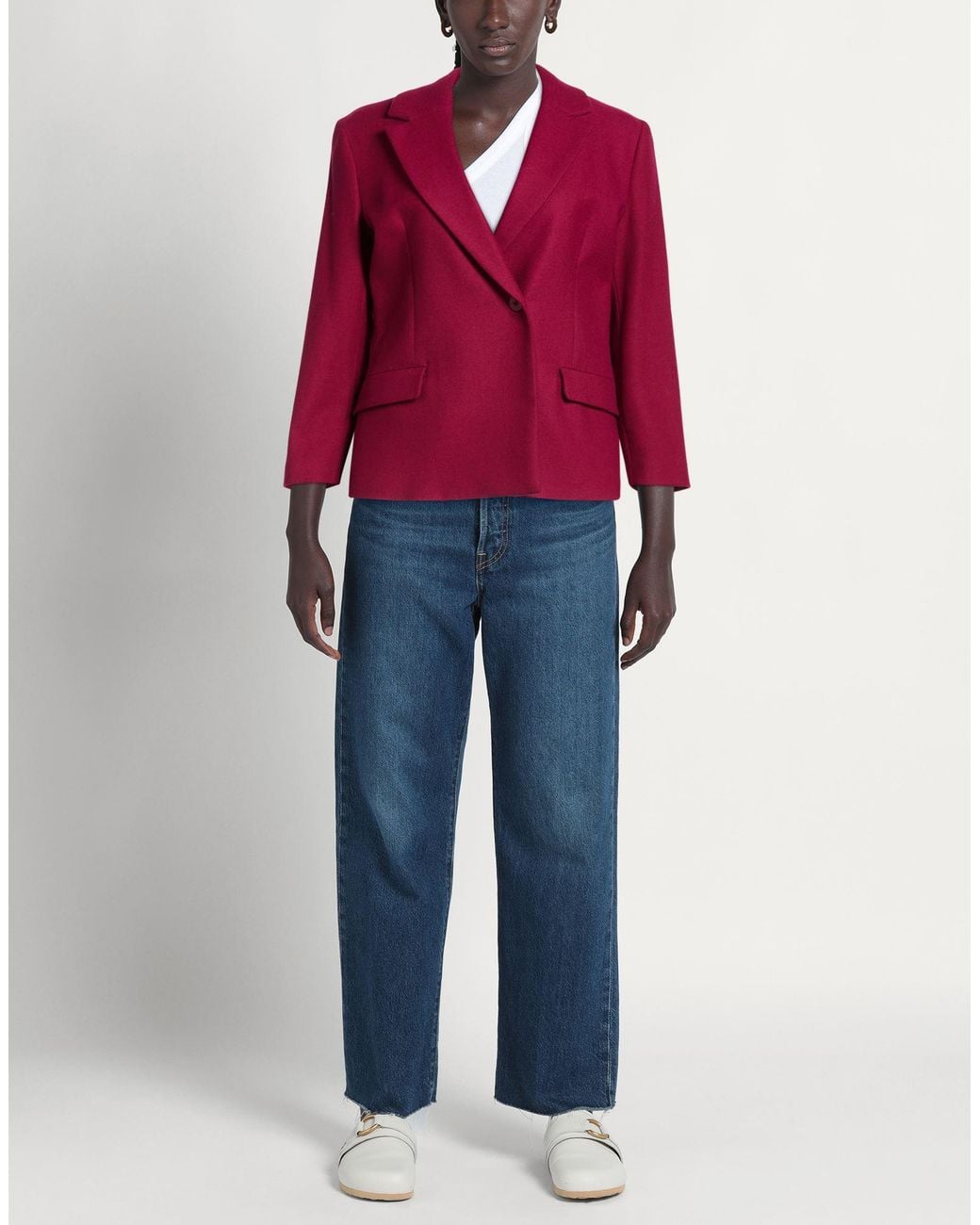 Niu Red Blazer Polyester, Viscose, Wool, Elastane