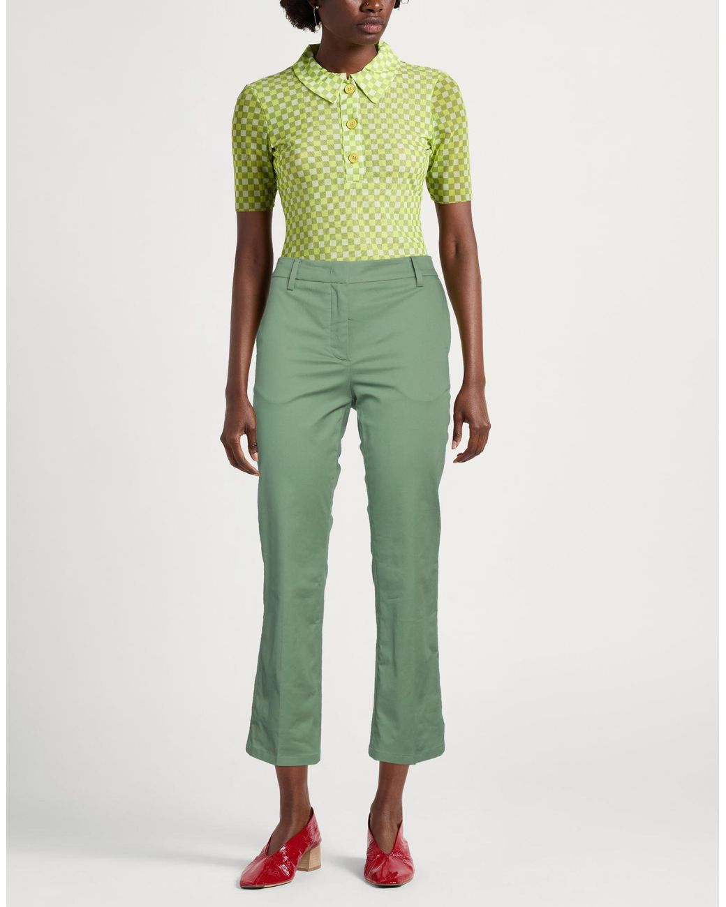 Department 5 Green Pants Cotton, Elastane